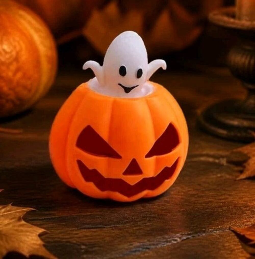 Zorbitz Peek-A-Boo Jack-o'-lantern Squishy Pop Up Ghost Halloween Sealed! New!